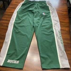 Vintage 90s NBA Milwaukee Bucks Warm Up Pants Sz Mens Large Measure